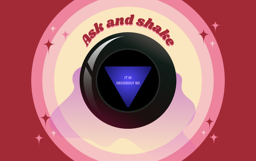 Image of back face of ball showing a result from the magic 8 ball